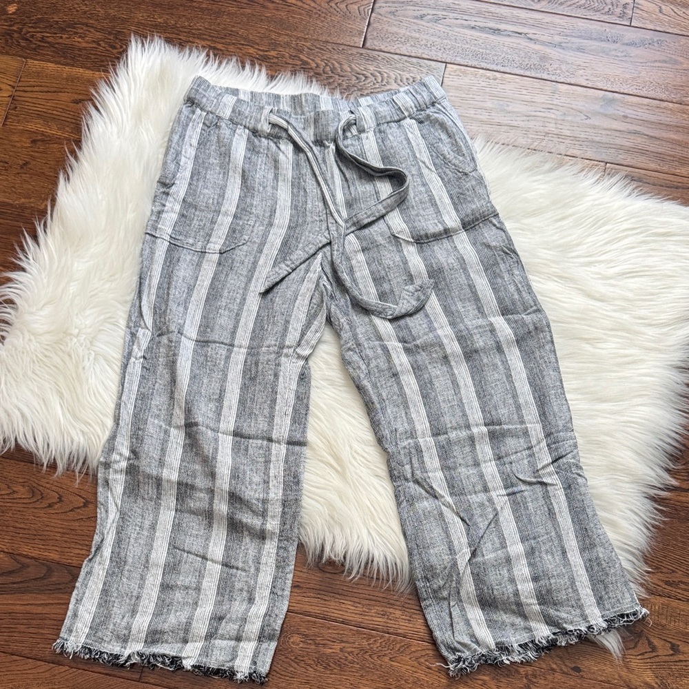 Caslon Blue and White Striped wide legged Pants